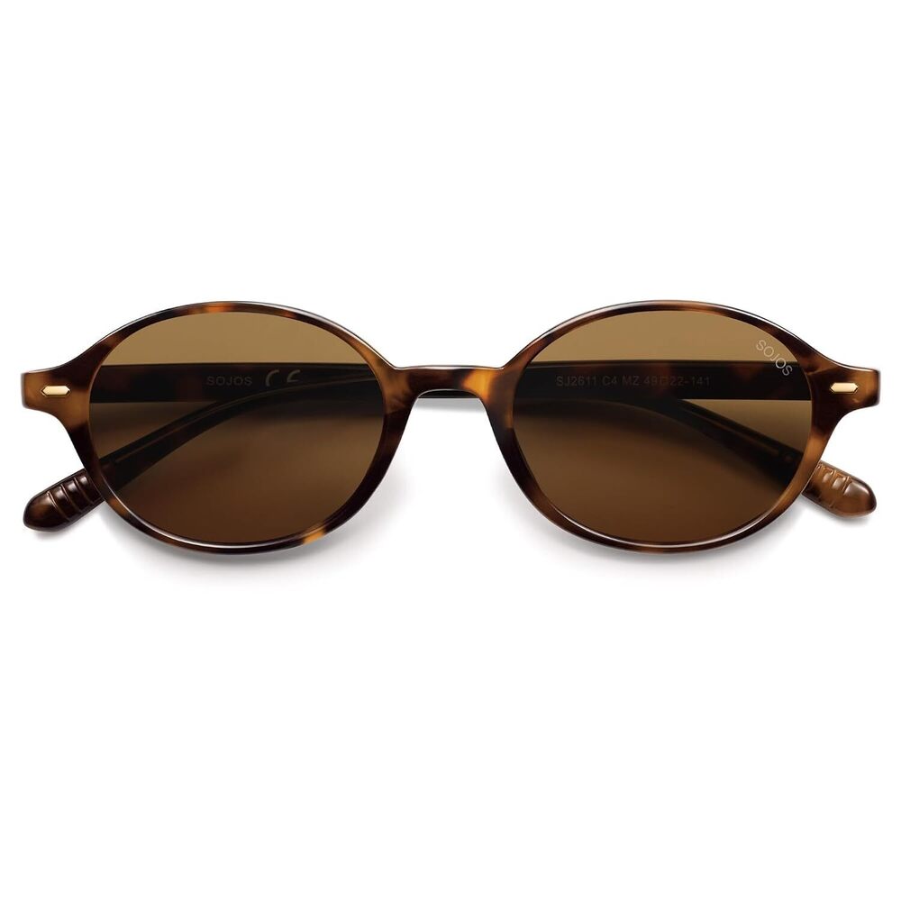 Retro Oval Round Polarized Sunglasses Womens Mens, Small Chic Vintage